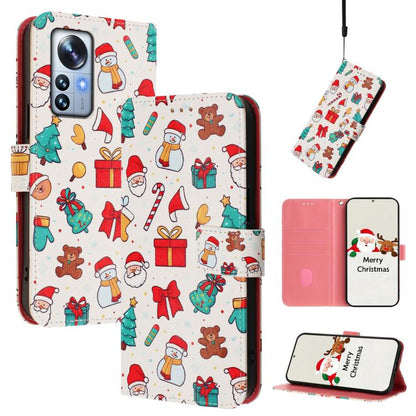 Christmas Series Buckle Leather Phone Case with Hand Strap, For Xiaomi Poco X6 Pro, For Xiaomi 14 Ultra 5G, For Xiaomi 14 Pro 5G, For Xiaomi 14 5G, For Xiaomi 13T / 13T Pro / Redmi K60 Ultra 5G, For Xiaomi 13 Ultra, For Xiaomi Civi 3 5G                ...