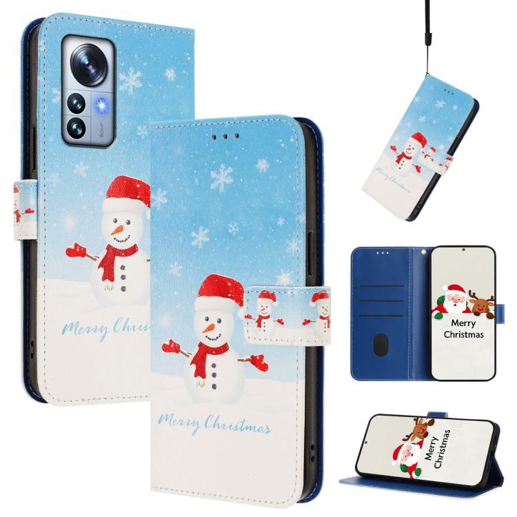 Christmas Series Buckle Leather Phone Case with Hand Strap, For Xiaomi Poco X6 Pro, For Xiaomi 14 Ultra 5G, For Xiaomi 14 Pro 5G, For Xiaomi 14 5G, For Xiaomi 13T / 13T Pro / Redmi K60 Ultra 5G, For Xiaomi 13 Ultra, For Xiaomi Civi 3 5G                ...