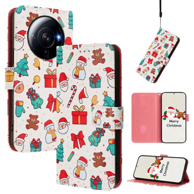 Christmas Series Buckle Leather Phone Case with Hand Strap, For Xiaomi Poco X6 Pro, For Xiaomi 14 Ultra 5G, For Xiaomi 14 Pro 5G, For Xiaomi 14 5G, For Xiaomi 13T / 13T Pro / Redmi K60 Ultra 5G, For Xiaomi 13 Ultra, For Xiaomi Civi 3 5G                ...