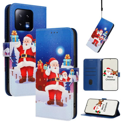 Christmas Series Buckle Leather Phone Case with Hand Strap, For Xiaomi Poco X6 Pro, For Xiaomi 14 Ultra 5G, For Xiaomi 14 Pro 5G, For Xiaomi 14 5G, For Xiaomi 13T / 13T Pro / Redmi K60 Ultra 5G, For Xiaomi 13 Ultra, For Xiaomi Civi 3 5G                ...