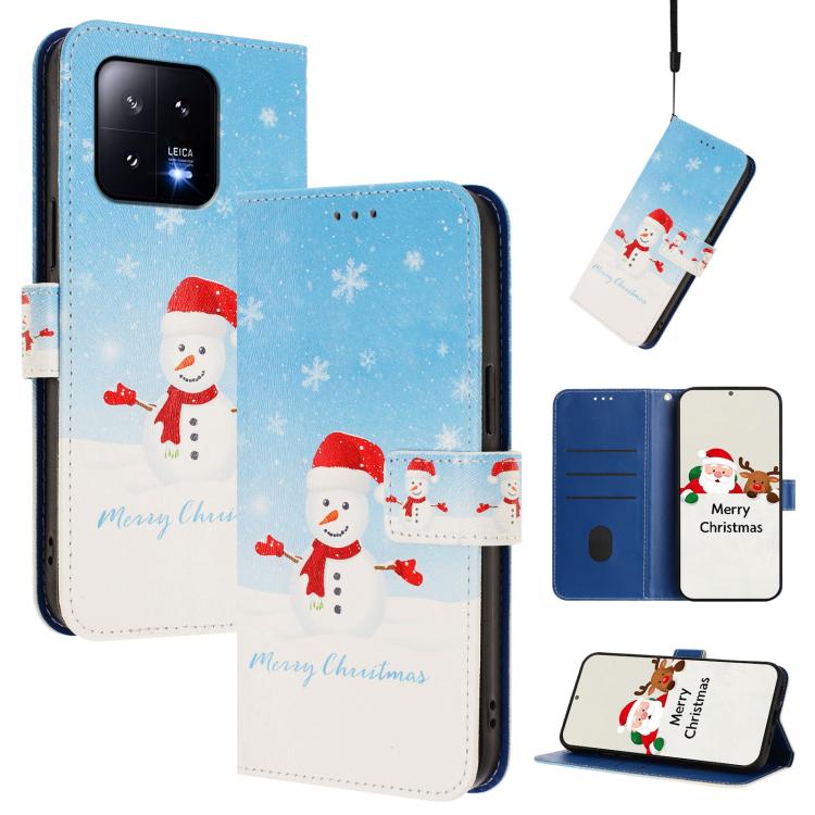 Christmas Series Buckle Leather Phone Case with Hand Strap, For Xiaomi Poco X6 Pro, For Xiaomi 14 Ultra 5G, For Xiaomi 14 Pro 5G, For Xiaomi 14 5G, For Xiaomi 13T / 13T Pro / Redmi K60 Ultra 5G, For Xiaomi 13 Ultra, For Xiaomi Civi 3 5G                ...
