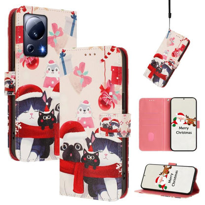Christmas Series Buckle Leather Phone Case with Hand Strap, For Xiaomi Poco X6 Pro, For Xiaomi 14 Ultra 5G, For Xiaomi 14 Pro 5G, For Xiaomi 14 5G, For Xiaomi 13T / 13T Pro / Redmi K60 Ultra 5G, For Xiaomi 13 Ultra, For Xiaomi Civi 3 5G                ...