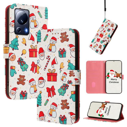 Christmas Series Buckle Leather Phone Case with Hand Strap, For Xiaomi Poco X6 Pro, For Xiaomi 14 Ultra 5G, For Xiaomi 14 Pro 5G, For Xiaomi 14 5G, For Xiaomi 13T / 13T Pro / Redmi K60 Ultra 5G, For Xiaomi 13 Ultra, For Xiaomi Civi 3 5G                ...