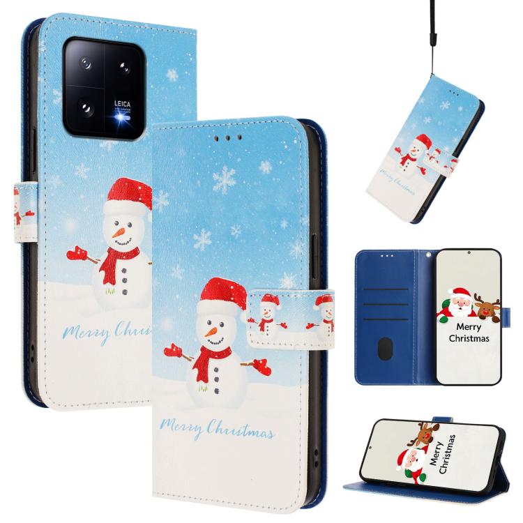 Christmas Series Buckle Leather Phone Case with Hand Strap, For Xiaomi Poco X6 Pro, For Xiaomi 14 Ultra 5G, For Xiaomi 14 Pro 5G, For Xiaomi 14 5G, For Xiaomi 13T / 13T Pro / Redmi K60 Ultra 5G, For Xiaomi 13 Ultra, For Xiaomi Civi 3 5G                ...