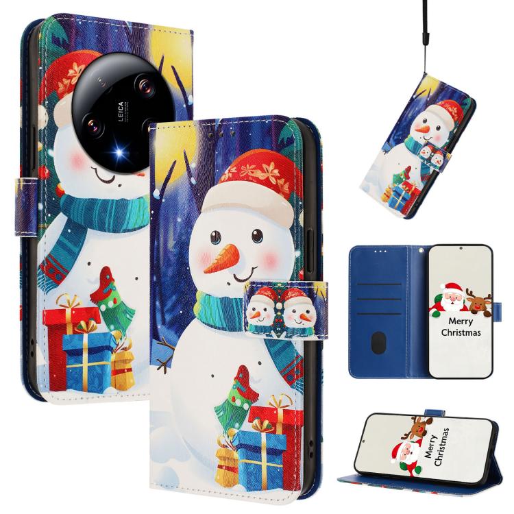 Christmas Series Buckle Leather Phone Case with Hand Strap, For Xiaomi Poco X6 Pro, For Xiaomi 14 Ultra 5G, For Xiaomi 14 Pro 5G, For Xiaomi 14 5G, For Xiaomi 13T / 13T Pro / Redmi K60 Ultra 5G, For Xiaomi 13 Ultra, For Xiaomi Civi 3 5G                ...