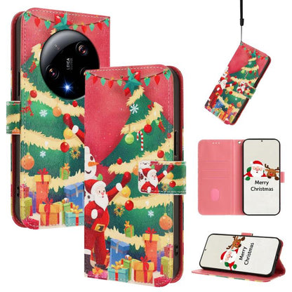 Christmas Series Buckle Leather Phone Case with Hand Strap, For Xiaomi Poco X6 Pro, For Xiaomi 14 Ultra 5G, For Xiaomi 14 Pro 5G, For Xiaomi 14 5G, For Xiaomi 13T / 13T Pro / Redmi K60 Ultra 5G, For Xiaomi 13 Ultra, For Xiaomi Civi 3 5G                ...