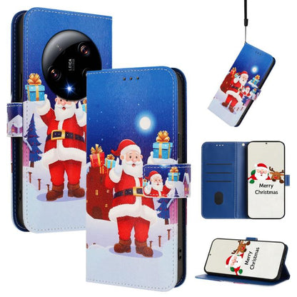 Christmas Series Buckle Leather Phone Case with Hand Strap, For Xiaomi Poco X6 Pro, For Xiaomi 14 Ultra 5G, For Xiaomi 14 Pro 5G, For Xiaomi 14 5G, For Xiaomi 13T / 13T Pro / Redmi K60 Ultra 5G, For Xiaomi 13 Ultra, For Xiaomi Civi 3 5G                ...
