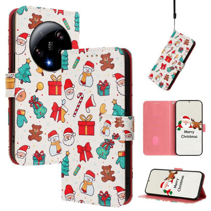 Christmas Series Buckle Leather Phone Case with Hand Strap, For Xiaomi Poco X6 Pro, For Xiaomi 14 Ultra 5G, For Xiaomi 14 Pro 5G, For Xiaomi 14 5G, For Xiaomi 13T / 13T Pro / Redmi K60 Ultra 5G, For Xiaomi 13 Ultra, For Xiaomi Civi 3 5G                ...