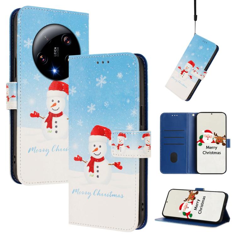 Christmas Series Buckle Leather Phone Case with Hand Strap, For Xiaomi Poco X6 Pro, For Xiaomi 14 Ultra 5G, For Xiaomi 14 Pro 5G, For Xiaomi 14 5G, For Xiaomi 13T / 13T Pro / Redmi K60 Ultra 5G, For Xiaomi 13 Ultra, For Xiaomi Civi 3 5G                ...