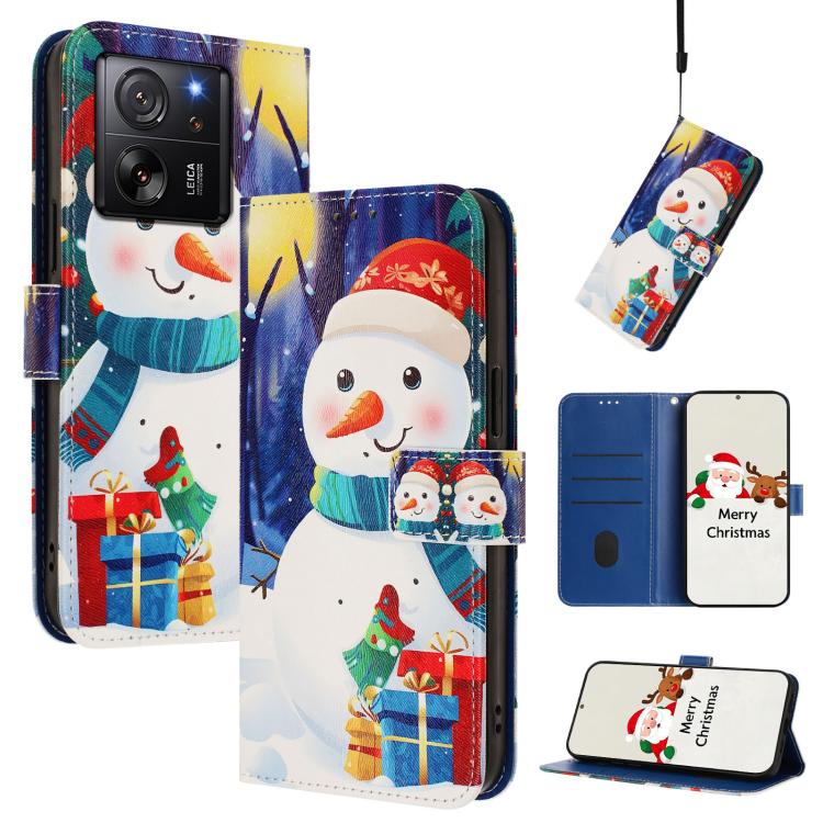 Christmas Series Buckle Leather Phone Case with Hand Strap, For Xiaomi Poco X6 Pro, For Xiaomi 14 Ultra 5G, For Xiaomi 14 Pro 5G, For Xiaomi 14 5G, For Xiaomi 13T / 13T Pro / Redmi K60 Ultra 5G, For Xiaomi 13 Ultra, For Xiaomi Civi 3 5G                ...
