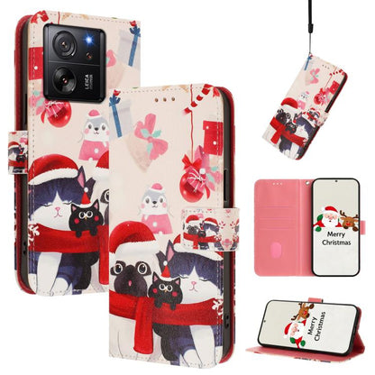 Christmas Series Buckle Leather Phone Case with Hand Strap, For Xiaomi Poco X6 Pro, For Xiaomi 14 Ultra 5G, For Xiaomi 14 Pro 5G, For Xiaomi 14 5G, For Xiaomi 13T / 13T Pro / Redmi K60 Ultra 5G, For Xiaomi 13 Ultra, For Xiaomi Civi 3 5G                ...