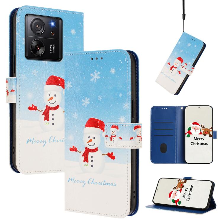 Christmas Series Buckle Leather Phone Case with Hand Strap, For Xiaomi Poco X6 Pro, For Xiaomi 14 Ultra 5G, For Xiaomi 14 Pro 5G, For Xiaomi 14 5G, For Xiaomi 13T / 13T Pro / Redmi K60 Ultra 5G, For Xiaomi 13 Ultra, For Xiaomi Civi 3 5G                ...