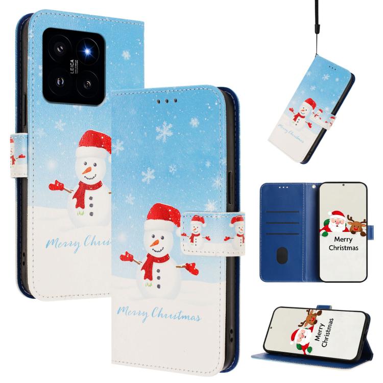 Christmas Series Buckle Leather Phone Case with Hand Strap, For Xiaomi Poco X6 Pro, For Xiaomi 14 Ultra 5G, For Xiaomi 14 Pro 5G, For Xiaomi 14 5G, For Xiaomi 13T / 13T Pro / Redmi K60 Ultra 5G, For Xiaomi 13 Ultra, For Xiaomi Civi 3 5G                ...