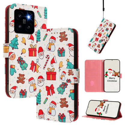 Christmas Series Buckle Leather Phone Case with Hand Strap, For Xiaomi Poco X6 Pro, For Xiaomi 14 Ultra 5G, For Xiaomi 14 Pro 5G, For Xiaomi 14 5G, For Xiaomi 13T / 13T Pro / Redmi K60 Ultra 5G, For Xiaomi 13 Ultra, For Xiaomi Civi 3 5G                ...