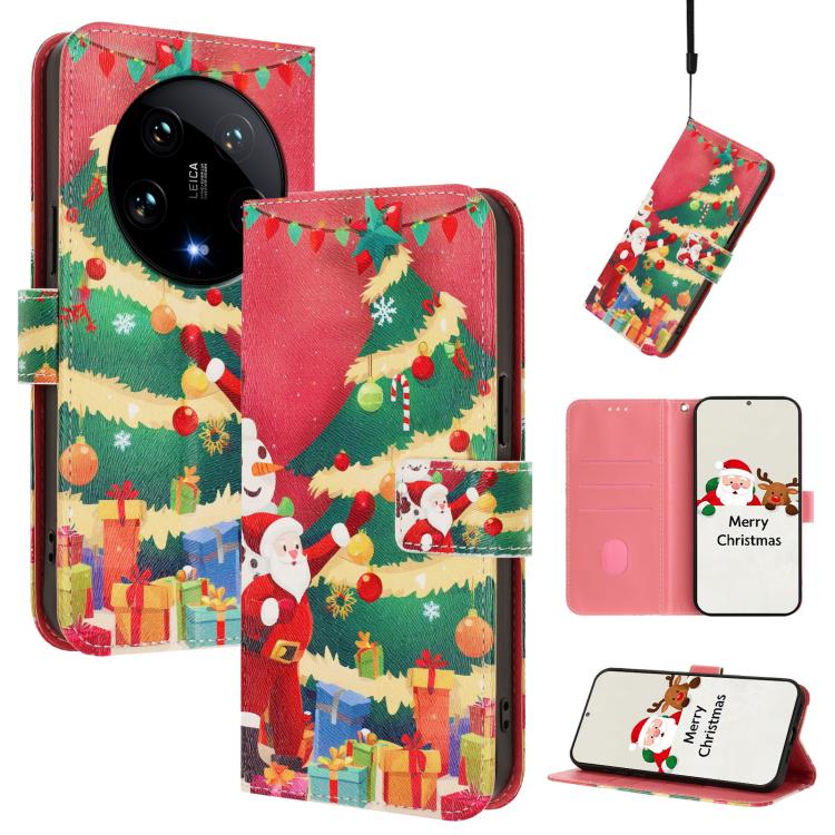 Christmas Series Buckle Leather Phone Case with Hand Strap, For Xiaomi Poco X6 Pro, For Xiaomi 14 Ultra 5G, For Xiaomi 14 Pro 5G, For Xiaomi 14 5G, For Xiaomi 13T / 13T Pro / Redmi K60 Ultra 5G, For Xiaomi 13 Ultra, For Xiaomi Civi 3 5G                ...