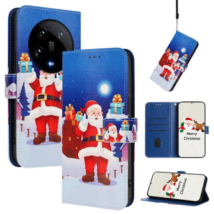 Christmas Series Buckle Leather Phone Case with Hand Strap, For Xiaomi Poco X6 Pro, For Xiaomi 14 Ultra 5G, For Xiaomi 14 Pro 5G, For Xiaomi 14 5G, For Xiaomi 13T / 13T Pro / Redmi K60 Ultra 5G, For Xiaomi 13 Ultra, For Xiaomi Civi 3 5G                ...