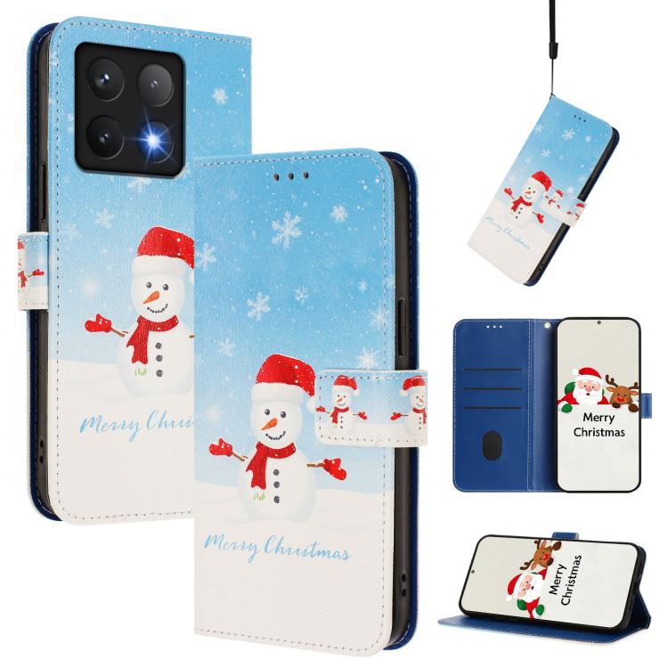 Christmas Series Buckle Leather Phone Case with Hand Strap, For Xiaomi 15T Pro 5G, For Xiaomi 15T 5G, For Xiaomi 15S Pro 5G, For Xiaomi Poco F7 / Redmi Turbo 4 Pro, For Xiaomi Poco F7 Ultra / Redmi K80 Pro, For Xiaomi Poco F7 Pro / Redmi K80           ...