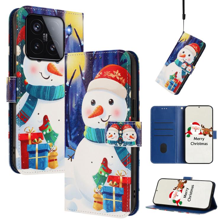 Christmas Series Buckle Leather Phone Case with Hand Strap, For Xiaomi 15T Pro 5G, For Xiaomi 15T 5G, For Xiaomi 15S Pro 5G, For Xiaomi Poco F7 / Redmi Turbo 4 Pro, For Xiaomi Poco F7 Ultra / Redmi K80 Pro, For Xiaomi Poco F7 Pro / Redmi K80           ...