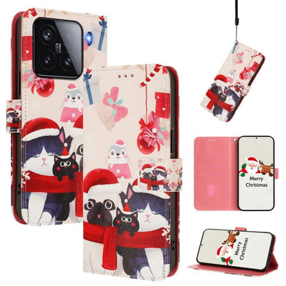 Christmas Series Buckle Leather Phone Case with Hand Strap, For Xiaomi 15T Pro 5G, For Xiaomi 15T 5G, For Xiaomi 15S Pro 5G, For Xiaomi Poco F7 / Redmi Turbo 4 Pro, For Xiaomi Poco F7 Ultra / Redmi K80 Pro, For Xiaomi Poco F7 Pro / Redmi K80           ...