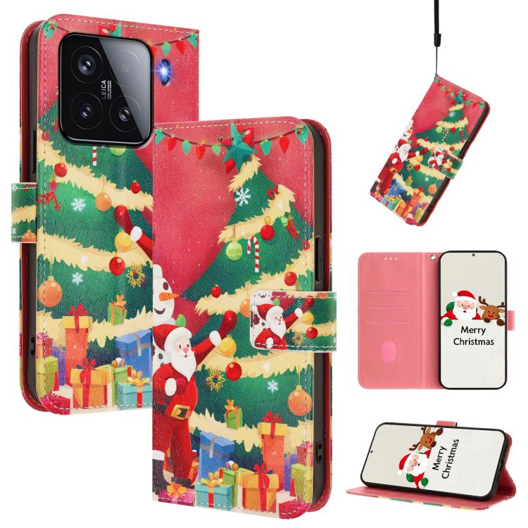 Christmas Series Buckle Leather Phone Case with Hand Strap, For Xiaomi 15T Pro 5G, For Xiaomi 15T 5G, For Xiaomi 15S Pro 5G, For Xiaomi Poco F7 / Redmi Turbo 4 Pro, For Xiaomi Poco F7 Ultra / Redmi K80 Pro, For Xiaomi Poco F7 Pro / Redmi K80           ...