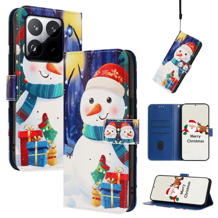 Christmas Series Buckle Leather Phone Case with Hand Strap, For Xiaomi 15T Pro 5G, For Xiaomi 15T 5G, For Xiaomi 15S Pro 5G, For Xiaomi Poco F7 / Redmi Turbo 4 Pro, For Xiaomi Poco F7 Ultra / Redmi K80 Pro, For Xiaomi Poco F7 Pro / Redmi K80           ...