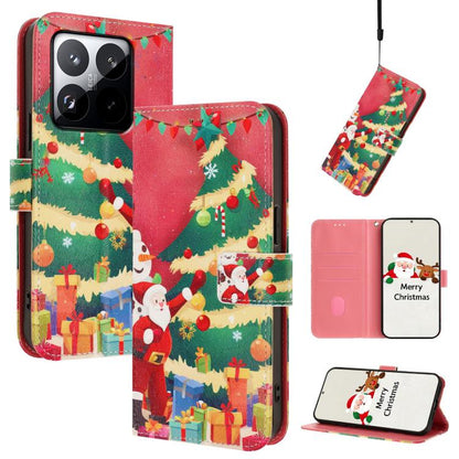 Christmas Series Buckle Leather Phone Case with Hand Strap, For Xiaomi 15T Pro 5G, For Xiaomi 15T 5G, For Xiaomi 15S Pro 5G, For Xiaomi Poco F7 / Redmi Turbo 4 Pro, For Xiaomi Poco F7 Ultra / Redmi K80 Pro, For Xiaomi Poco F7 Pro / Redmi K80           ...