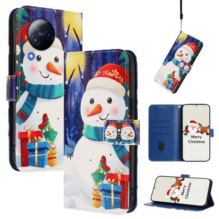 Christmas Series Buckle Leather Phone Case with Hand Strap, For Xiaomi Poco X6 Pro, For Xiaomi 14 Ultra 5G, For Xiaomi 14 Pro 5G, For Xiaomi 14 5G, For Xiaomi 13T / 13T Pro / Redmi K60 Ultra 5G, For Xiaomi 13 Ultra, For Xiaomi Civi 3 5G                ...