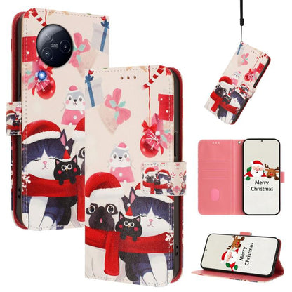 Christmas Series Buckle Leather Phone Case with Hand Strap, For Xiaomi Poco X6 Pro, For Xiaomi 14 Ultra 5G, For Xiaomi 14 Pro 5G, For Xiaomi 14 5G, For Xiaomi 13T / 13T Pro / Redmi K60 Ultra 5G, For Xiaomi 13 Ultra, For Xiaomi Civi 3 5G                ...