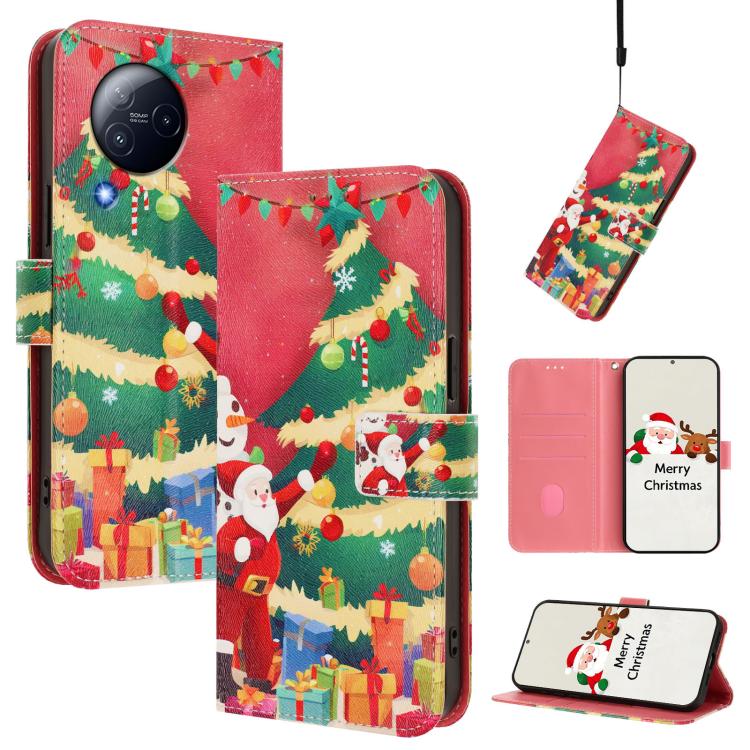 Christmas Series Buckle Leather Phone Case with Hand Strap, For Xiaomi Poco X6 Pro, For Xiaomi 14 Ultra 5G, For Xiaomi 14 Pro 5G, For Xiaomi 14 5G, For Xiaomi 13T / 13T Pro / Redmi K60 Ultra 5G, For Xiaomi 13 Ultra, For Xiaomi Civi 3 5G                ...