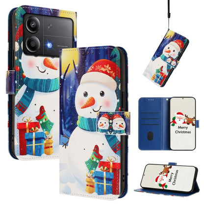Christmas Series Buckle Leather Phone Case with Hand Strap, For Xiaomi 15T Pro 5G, For Xiaomi 15T 5G, For Xiaomi 15S Pro 5G, For Xiaomi Poco F7 / Redmi Turbo 4 Pro, For Xiaomi Poco F7 Ultra / Redmi K80 Pro, For Xiaomi Poco F7 Pro / Redmi K80           ...