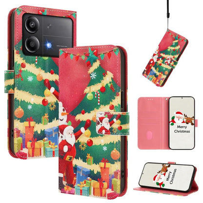 Christmas Series Buckle Leather Phone Case with Hand Strap, For Xiaomi 15T Pro 5G, For Xiaomi 15T 5G, For Xiaomi 15S Pro 5G, For Xiaomi Poco F7 / Redmi Turbo 4 Pro, For Xiaomi Poco F7 Ultra / Redmi K80 Pro, For Xiaomi Poco F7 Pro / Redmi K80           ...