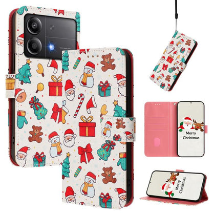 Christmas Series Buckle Leather Phone Case with Hand Strap, For Xiaomi 15T Pro 5G, For Xiaomi 15T 5G, For Xiaomi 15S Pro 5G, For Xiaomi Poco F7 / Redmi Turbo 4 Pro, For Xiaomi Poco F7 Ultra / Redmi K80 Pro, For Xiaomi Poco F7 Pro / Redmi K80           ...