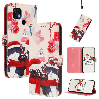 Christmas Series Buckle Leather Phone Case with Hand Strap, For Xiaomi 12 Lite, For Xiaomi Poco C40 / Redmi 10C, For Xiaomi Poco M4 Pro 4G, For Xiaomi Poco X4 Pro 5G