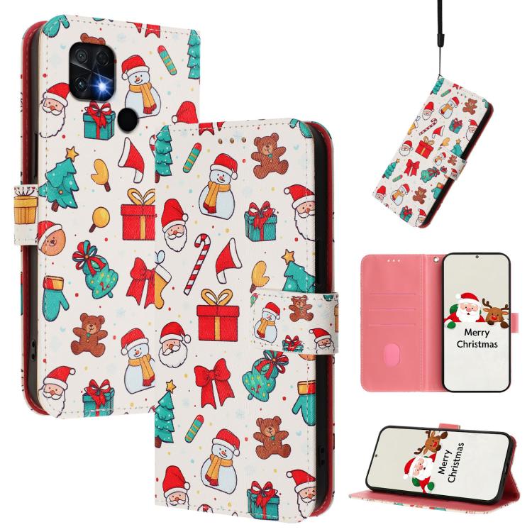 Christmas Series Buckle Leather Phone Case with Hand Strap, For Xiaomi 12 Lite, For Xiaomi Poco C40 / Redmi 10C, For Xiaomi Poco M4 Pro 4G, For Xiaomi Poco X4 Pro 5G
