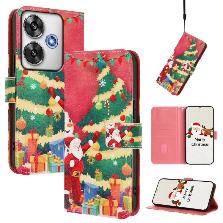 Christmas Series Buckle Leather Phone Case with Hand Strap, For Xiaomi 15T Pro 5G, For Xiaomi 15T 5G, For Xiaomi 15S Pro 5G, For Xiaomi Poco F7 / Redmi Turbo 4 Pro, For Xiaomi Poco F7 Ultra / Redmi K80 Pro, For Xiaomi Poco F7 Pro / Redmi K80           ...
