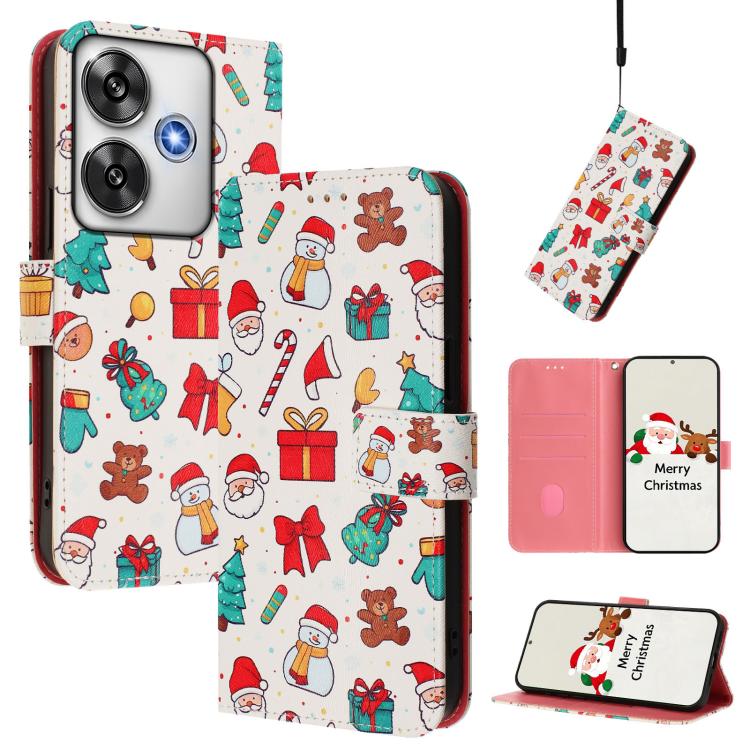 Christmas Series Buckle Leather Phone Case with Hand Strap, For Xiaomi 15T Pro 5G, For Xiaomi 15T 5G, For Xiaomi 15S Pro 5G, For Xiaomi Poco F7 / Redmi Turbo 4 Pro, For Xiaomi Poco F7 Ultra / Redmi K80 Pro, For Xiaomi Poco F7 Pro / Redmi K80           ...
