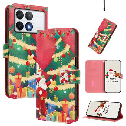 Christmas Series Buckle Leather Phone Case with Hand Strap, For Xiaomi 15T Pro 5G, For Xiaomi 15T 5G, For Xiaomi 15S Pro 5G, For Xiaomi Poco F7 / Redmi Turbo 4 Pro, For Xiaomi Poco F7 Ultra / Redmi K80 Pro, For Xiaomi Poco F7 Pro / Redmi K80           ...