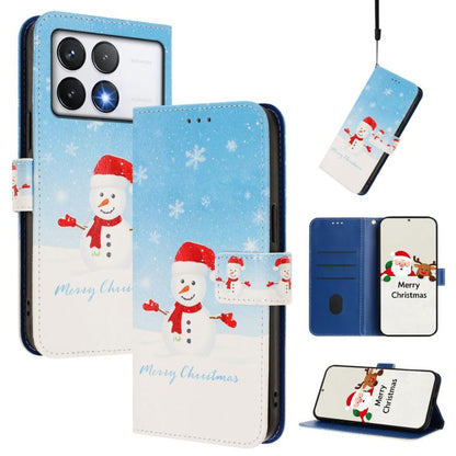 Christmas Series Buckle Leather Phone Case with Hand Strap, For Xiaomi 15T Pro 5G, For Xiaomi 15T 5G, For Xiaomi 15S Pro 5G, For Xiaomi Poco F7 / Redmi Turbo 4 Pro, For Xiaomi Poco F7 Ultra / Redmi K80 Pro, For Xiaomi Poco F7 Pro / Redmi K80           ...