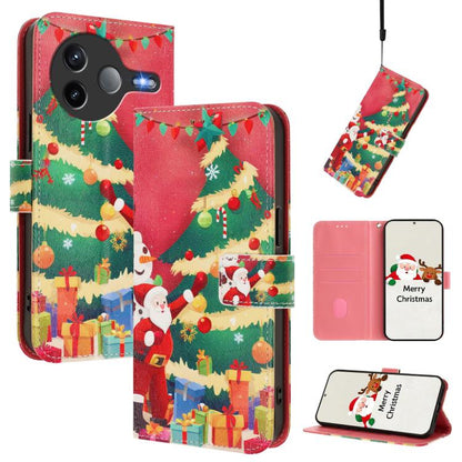 Christmas Series Buckle Leather Phone Case with Hand Strap, For Xiaomi 15T Pro 5G, For Xiaomi 15T 5G, For Xiaomi 15S Pro 5G, For Xiaomi Poco F7 / Redmi Turbo 4 Pro, For Xiaomi Poco F7 Ultra / Redmi K80 Pro, For Xiaomi Poco F7 Pro / Redmi K80           ...