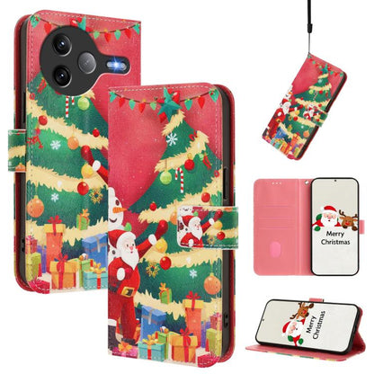 Christmas Series Buckle Leather Phone Case with Hand Strap, For Xiaomi 15T Pro 5G, For Xiaomi 15T 5G, For Xiaomi 15S Pro 5G, For Xiaomi Poco F7 / Redmi Turbo 4 Pro, For Xiaomi Poco F7 Ultra / Redmi K80 Pro, For Xiaomi Poco F7 Pro / Redmi K80           ...