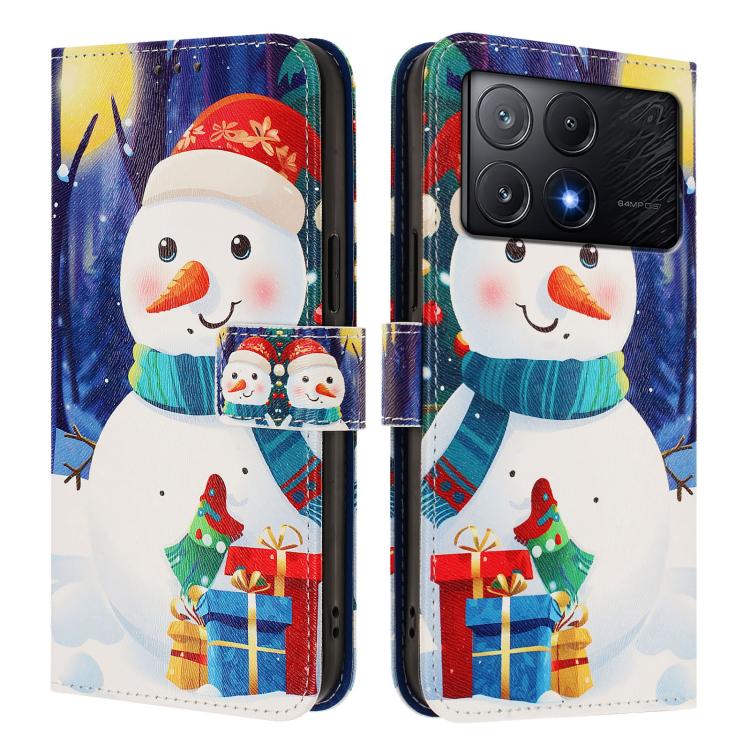 Christmas Series Buckle Leather Phone Case with Hand Strap, For Xiaomi Poco X6 Pro, For Xiaomi 14 Ultra 5G, For Xiaomi 14 Pro 5G, For Xiaomi 14 5G, For Xiaomi 13T / 13T Pro / Redmi K60 Ultra 5G, For Xiaomi 13 Ultra, For Xiaomi Civi 3 5G                ...
