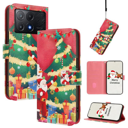 Christmas Series Buckle Leather Phone Case with Hand Strap, For Xiaomi Poco X6 Pro, For Xiaomi 14 Ultra 5G, For Xiaomi 14 Pro 5G, For Xiaomi 14 5G, For Xiaomi 13T / 13T Pro / Redmi K60 Ultra 5G, For Xiaomi 13 Ultra, For Xiaomi Civi 3 5G                ...