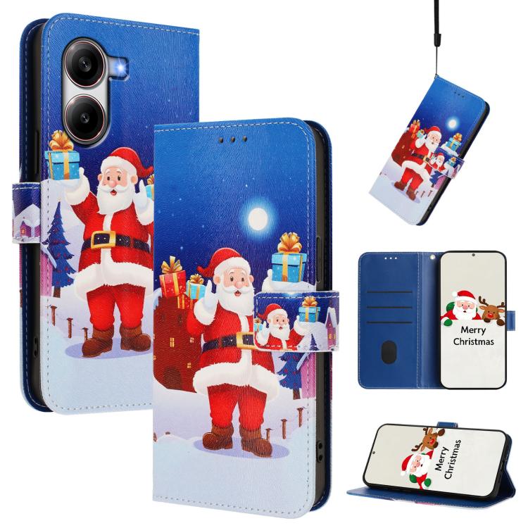 Christmas Series Buckle Leather Phone Case with Hand Strap, For Xiaomi 15T Pro 5G, For Xiaomi 15T 5G, For Xiaomi 15S Pro 5G, For Xiaomi Poco F7 / Redmi Turbo 4 Pro, For Xiaomi Poco F7 Ultra / Redmi K80 Pro, For Xiaomi Poco F7 Pro / Redmi K80           ...