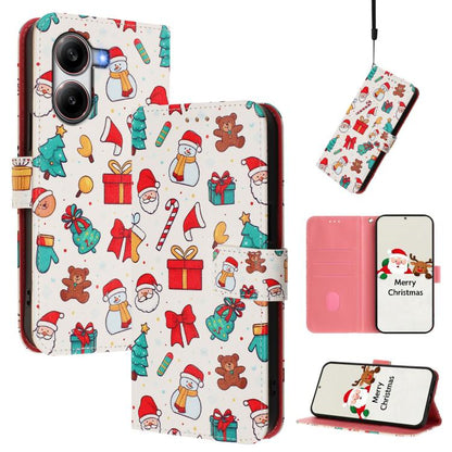 Christmas Series Buckle Leather Phone Case with Hand Strap, For Xiaomi 15T Pro 5G, For Xiaomi 15T 5G, For Xiaomi 15S Pro 5G, For Xiaomi Poco F7 / Redmi Turbo 4 Pro, For Xiaomi Poco F7 Ultra / Redmi K80 Pro, For Xiaomi Poco F7 Pro / Redmi K80           ...