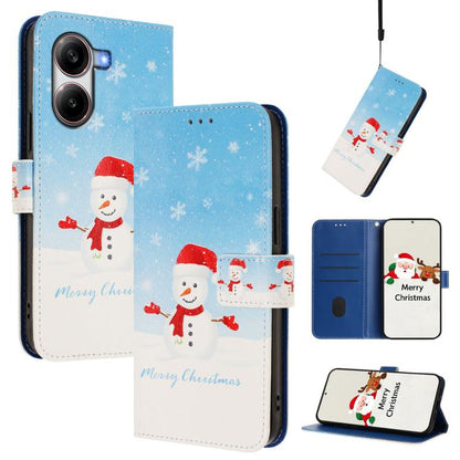 Christmas Series Buckle Leather Phone Case with Hand Strap, For Xiaomi 15T Pro 5G, For Xiaomi 15T 5G, For Xiaomi 15S Pro 5G, For Xiaomi Poco F7 / Redmi Turbo 4 Pro, For Xiaomi Poco F7 Ultra / Redmi K80 Pro, For Xiaomi Poco F7 Pro / Redmi K80           ...