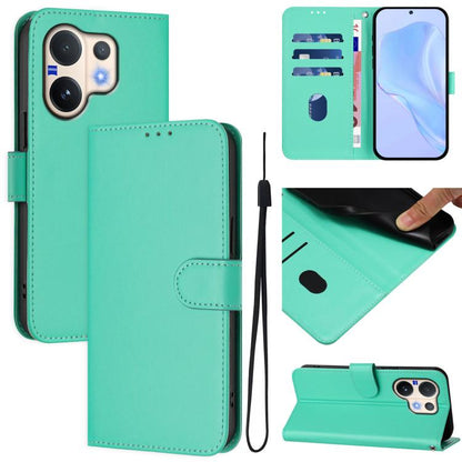 Skin Feel Solid Color Leather Phone Case with Lanyard, For vivo V60 Lite 5G Global, For vivo Y400 5G Global, For vivo V60 5G Global