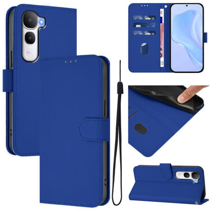 Skin Feel Solid Color Leather Phone Case with Lanyard, For vivo V60 Lite 5G Global, For vivo Y400 5G Global, For vivo V60 5G Global