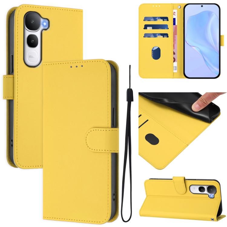 Skin Feel Solid Color Leather Phone Case with Lanyard, For vivo V60 Lite 5G Global, For vivo Y400 5G Global, For vivo V60 5G Global