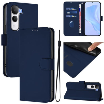 Skin Feel Solid Color Leather Phone Case with Lanyard, For vivo V60 Lite 5G Global, For vivo Y400 5G Global, For vivo V60 5G Global