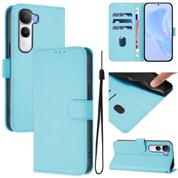Skin Feel Solid Color Leather Phone Case with Lanyard, For vivo V60 Lite 5G Global, For vivo Y400 5G Global, For vivo V60 5G Global